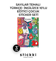 Sayılar İngilizce-Türkçe Tasarımlı Kredi Kartı Sticker Kaplama