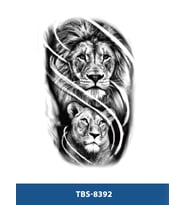 TBS-8392 ORTA BOY ASLAN VE KAPLAN DESEN GEÇİCİ DÖVME-TATTO