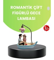 Northcity Oturan Çift Figürlü LED Masa Lambası - Romantik Sandal Model Dekoratif Hediye