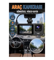 Full HD 3 Kameralı Araç DVR Kamera Sistemi Ön İç ve Arka Kayıtlı