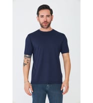 Lacivert Yuvarlak Yaka Basic Tişört