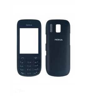 Nokia 202 Kapak Nokia 202 uyumlu Siyah Renk Ön Kapak Arka Kapak Tuş Takımı