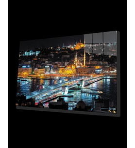 İstanbul Gece Manzarası 4mm Dayanıklı Cam Tablo Temperli Cam