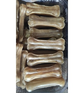 Yenilebilir Pres Sığır Derisi Kemik Köpek Diş Kaşıyıcı Natural 7,5 cm(20-25 gr)-12 Adet