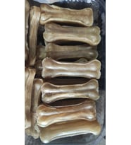 Yenilebilir Pres Sığır Derisi Kemik Köpek Diş Kaşıyıcı Natural 7,5 cm(20-25 gr)-12 Adet