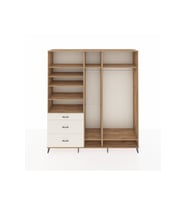 Hyperion Dolap 9 Raflı 3 Çekmeceli 3 Askılı 220x44x243 Çam-Çam/Aytaşı
