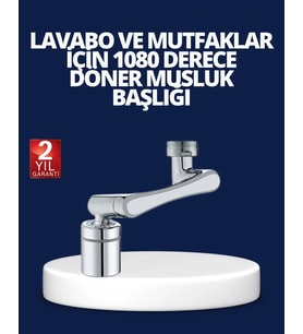 Esnek 1080° Musluk Başlığı 3 Eklemli Hareketli Su Modlu Lavabo Atı