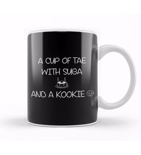 Bts Bangtan Boys Kpop A Cup Of Tae With Suga And A Kookie Kupa Bardak Porselen