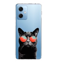PrintiFy Xiaomi Redmi Note 12 5G ile Uyumlu 1mm Slim Fit Kedi 3 050d Baskılı Şeffaf  Kılıf