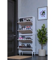 Eliusta Berry Cordoba 8 Raflı 4 Düşer Kapaklı Ayakkabılık  72 cm Genişlik x 168x26 cm  Ayakkabılık (Sütlü Kahve)