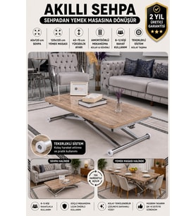 Home Üst Tabla Mdf Antiklayt Oval Köşe Alt Mekanizma Krom Kaplama