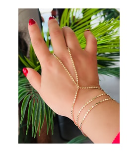 BİLEKTEN ÇİFT DOLAMALI PUL ZİNCİR ŞAHMERAN-GOLD RENK ACR9738