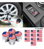 Ford Chevrolet Jeep Sibop Kapağı Jant Vites Torpido Sticker Damla Silikon Etiket 4+10 Adet