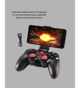 Ergonomik Kablosuz Bluetooth Gamepad TV PC Telefon Uyumluluğu
