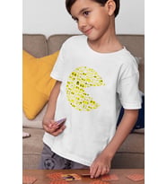 Unisex Tasarım Pacman Baskılı Oyun Çocuk Tişört (1-12 Yaş)