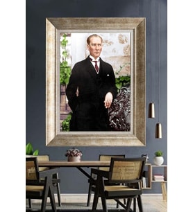 Gümüş Çerçeveli Atatürk Tablo za318