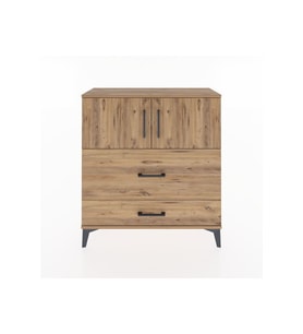 Arges Şifonyer 2 Raflı 2 Çekmeceli 2 Kapaklı 88x30x96 Çam-Çam