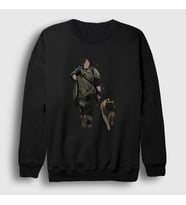 Presmono Unisex Beyaz Daryl Dixon V3 The Walking Dead Sweatshirt 520913tt (Siyah)