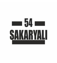 54 Sakaryalı Araba Sticker siyah 16x9 CM (Siyah)