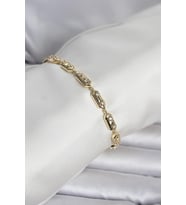 Pirinç Gold Renk Kutup Yıldızı İşleme Kadın Bileklik 5886 - SSSSSS5638-1183