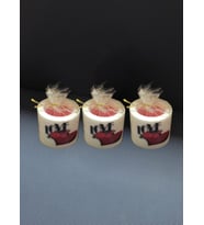 Adalinhome 6 cm Silindir Mum 3'lü Set Kalp Desenli