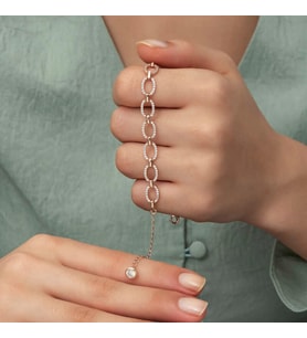 Gümüş Rose Oval Taşlı Bayan Bileklik