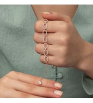 Gümüş Rose Oval Taşlı Bayan Bileklik