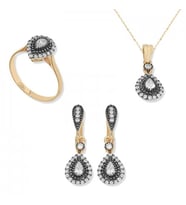 Gümüş Elmas Montür Damla Bayan Set (Standart)