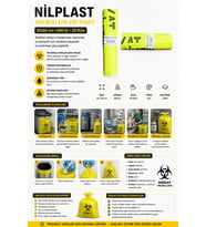 Nilplast Tehlikeli Atık Çöp Poşeti 55x60 cm 600 Gr 20 Rulo