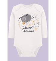 Organik Baskılı Pamuklu Unisex Bebek Body UZUNE205