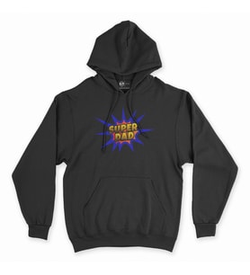 Süper Baba Siyah Kapşonlu Sweatshirt Hoddie