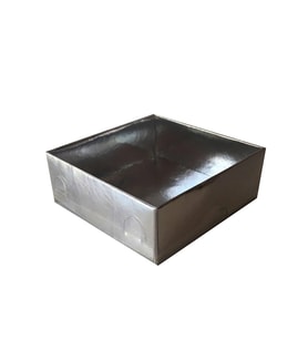 Asetat Kapaklı Karton Kutu Düz Renk 9X9X3 CM (50 Adet)  Gümüş