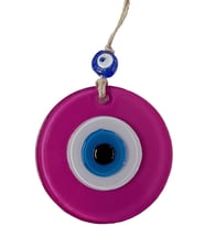 Mini Boy Pembe Nazar Boncuklu Duvar Süsü 10 Cm Cam Duvar Dekoru