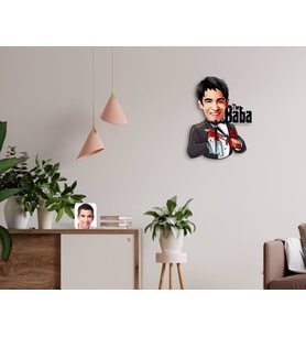 BK Gift Kişiye Özel Godfather Baba Karikatürlü Ahşap Duvar Saati-5 (Beyaz)