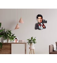 BK Gift Kişiye Özel Godfather Baba Karikatürlü Ahşap Duvar Saati-5 (Beyaz)