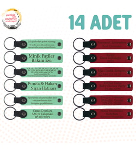 Yeşil & Kırmızı, Kurumsal Seminerlere Katılanlara Hediye 14’lü Set, Kişiselleştirilebilir Anahtarlık