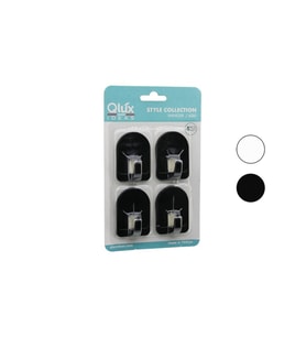 QLUX L-00950 4PCS DOME ASKI NO-2 KUBBELİ - SİYAH - BEYAZ - PLASTİK ASKI YAPIŞKANLI MONTAJ (5343)