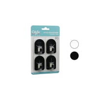QLUX L-00950 4PCS DOME ASKI NO-2 KUBBELİ - SİYAH - BEYAZ - PLASTİK ASKI YAPIŞKANLI MONTAJ (5343)