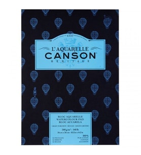 Canson Heritage Sulu Boya Blok 300 gr. 26x36 cm. 12 yp. Kalın Dokulu 