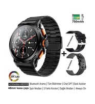 Kalobee SK43 Akıllı Saat Ultra Kaliteli 3 Kordonlu Amoled Ekran/sesli GÖRÜŞME/48MM KASA/750MAH Pil