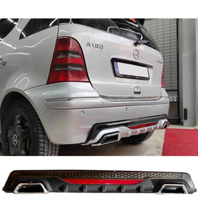 Mercedes A160 Siyah Difüzör Difizör Kare Egzoz Görünüm Reflektörlü