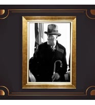 Altın Varaklı Çerçeveli Paspartulu Atatürk Tablo z4812 (Gold)