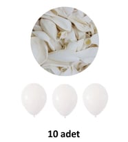 Beyaz Balon 12" - 30 cm Lateks Beyaz Balon 10'lu Paket