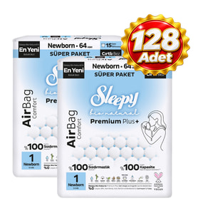 Sleepy Airbag Comfort Bebek Bezi 1 No 64 lü x 2 Paket (128 Adet)