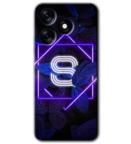 Tecno Spark 10C Kılıf HD Desen Baskılı Kılıf - Dark Neon Yaprak S Harfi
