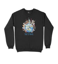 Seyahat Zamanı Siyah Sweatshirt