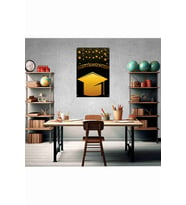 Mezuniyet Hatırası Gold Cap Temalı Fotoğraf Panosu Branda 100x150