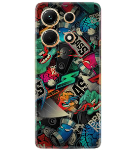 Infınix Note 30 Kılıf Resimli Desenli Silikon Platinium Series Bass 1886