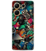 Infınix Note 30 Kılıf Resimli Desenli Silikon Platinium Series Bass 1886