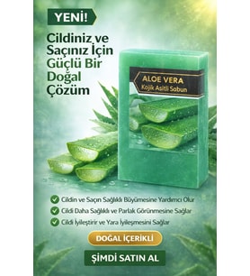 Herbliss Aloe Vera & Kojik Asit Sabun Doğal - Katkısız Saç ve Cilt Canlandırıcı & Nemlendirici